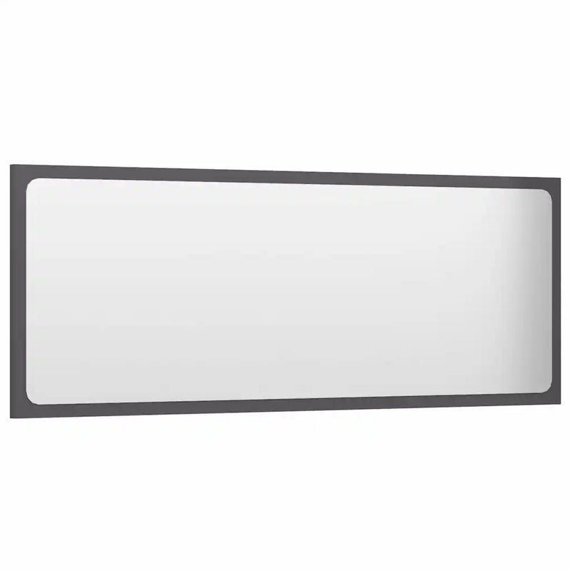 Bathroom Mirror High Gloss Grey 100x1.5x37 cm Engineered Wood