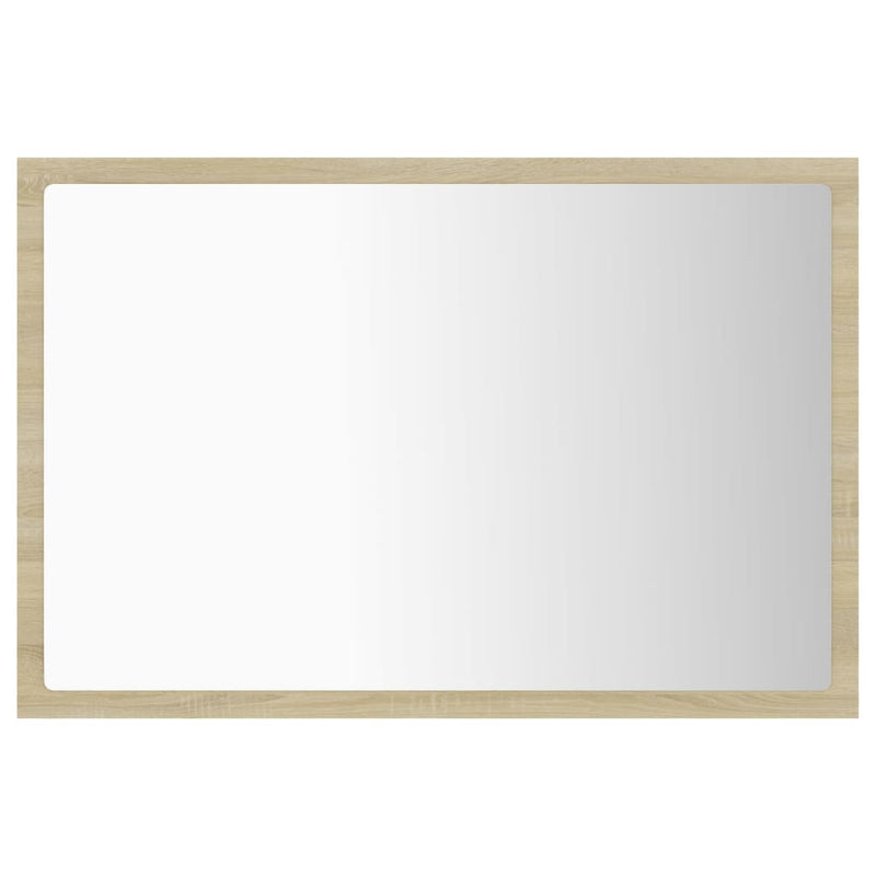 vidaXL LED Bathroom Mirror Sonoma Oak 60x8.5x37 cm Acrylic