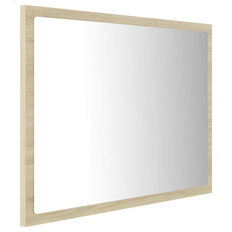 vidaXL LED Bathroom Mirror Sonoma Oak 60x8.5x37 cm Acrylic