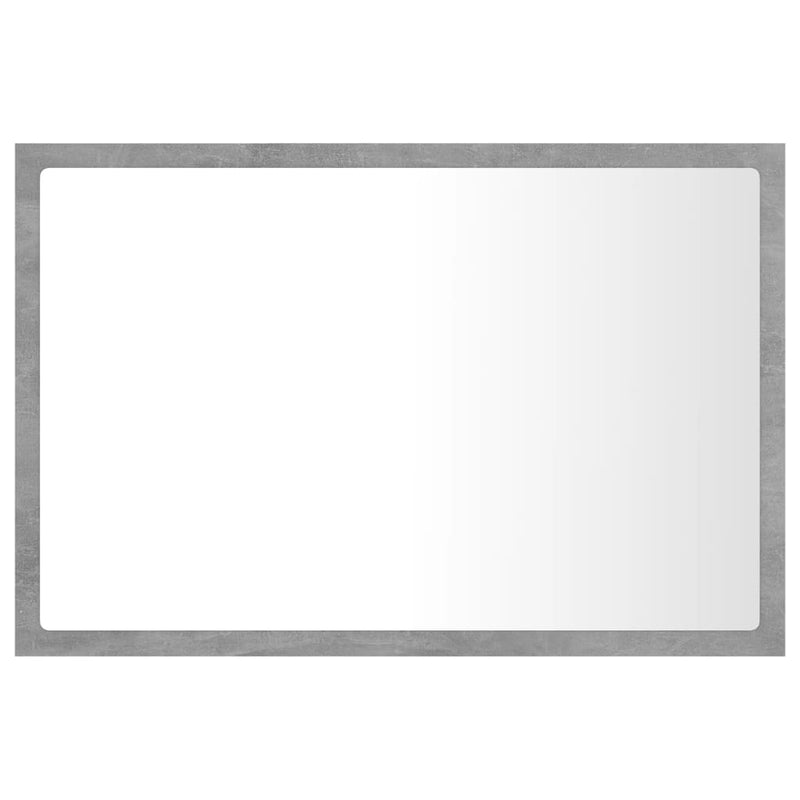 vidaXL LED Bathroom Mirror Concrete Grey 60x8.5x37 cm Acrylic