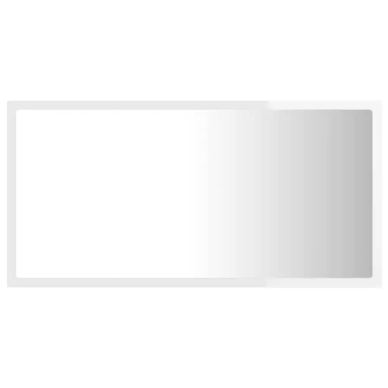 LED Bathroom Mirror High Gloss White 80x8.5x37 cm Acrylic