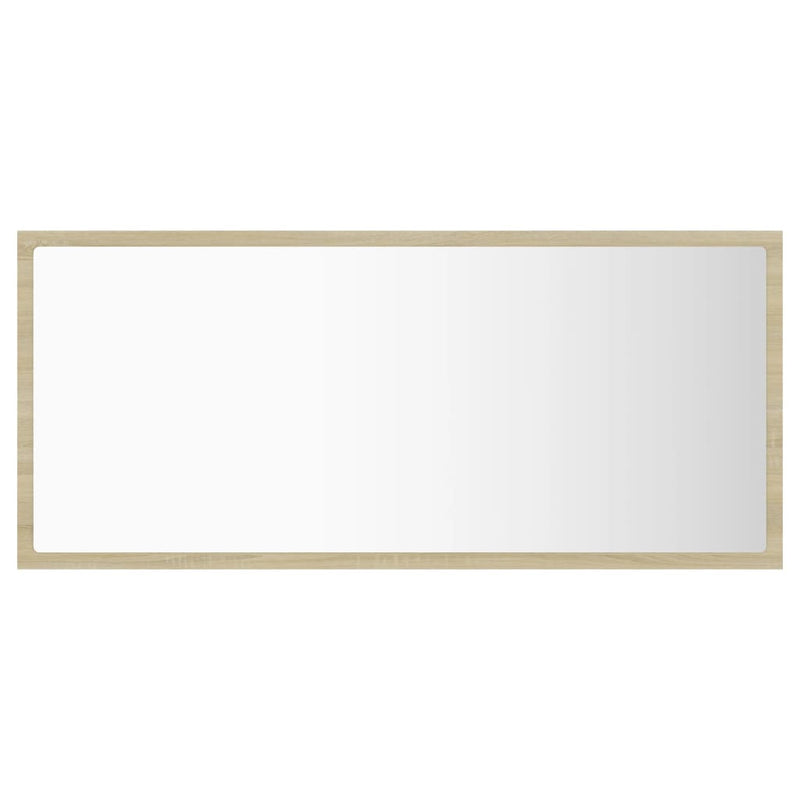 vidaXL LED Bathroom Mirror Sonoma Oak 90x8.5x37 cm Acrylic