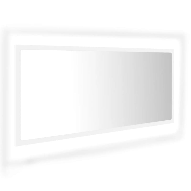 vidaXL LED Bathroom Mirror White 100x8.5x37 cm Acrylic