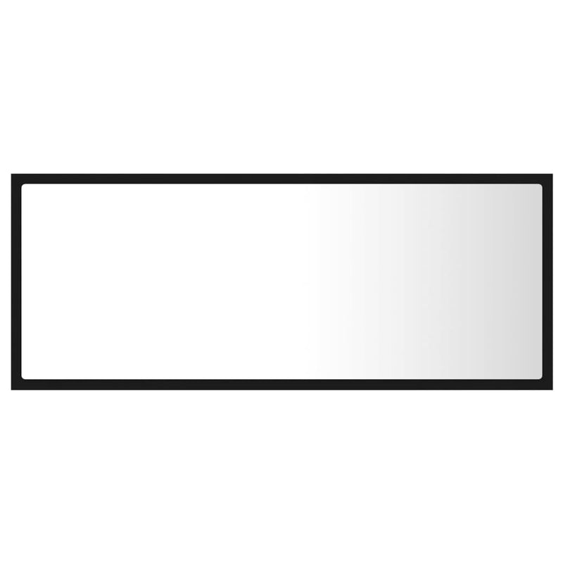 vidaXL LED Bathroom Mirror Black 100x8.5x37 cm Acrylic