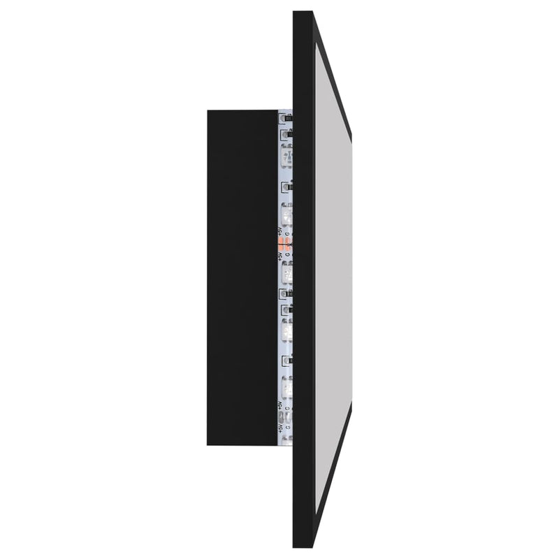 vidaXL LED Bathroom Mirror Black 100x8.5x37 cm Acrylic