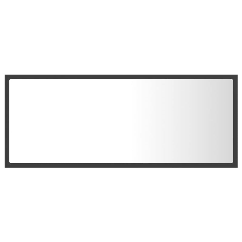 vidaXL LED Bathroom Mirror Grey 100x8.5x37 cm Acrylic