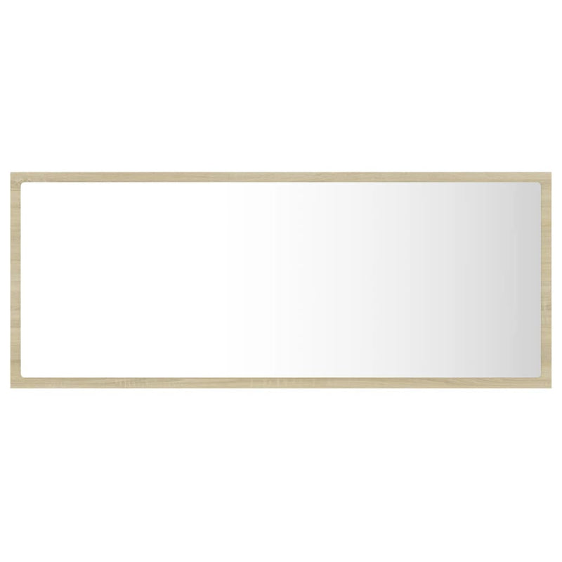 vidaXL LED Bathroom Mirror Sonoma Oak 100x8.5x37 cm Acrylic
