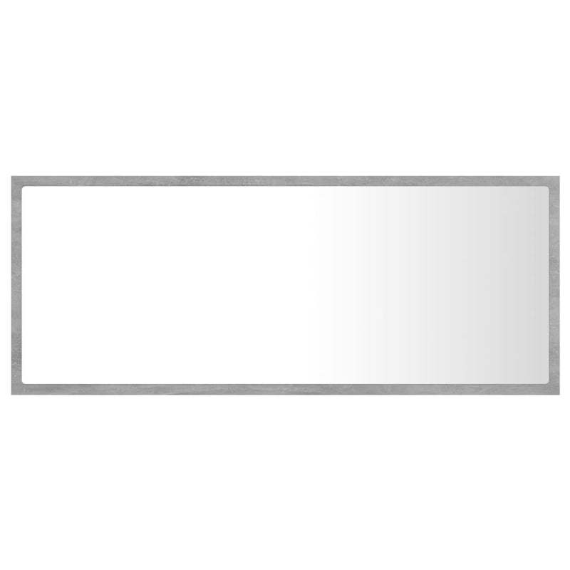 vidaXL LED Bathroom Mirror Concrete Grey 100x8.5x37 cm Acrylic