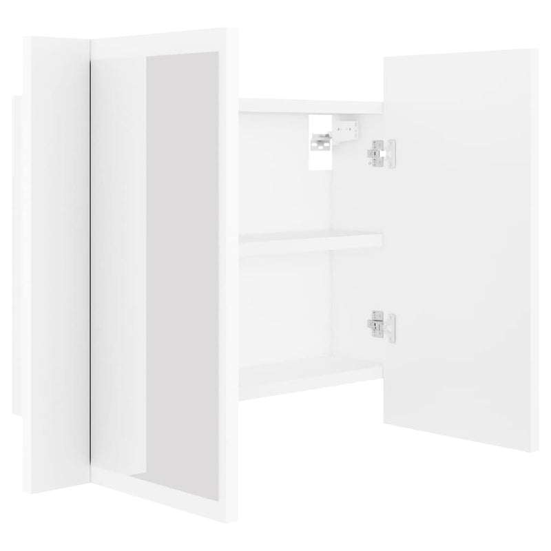 LED Bathroom Mirror Cabinet White 60x12x45 cm Acrylic