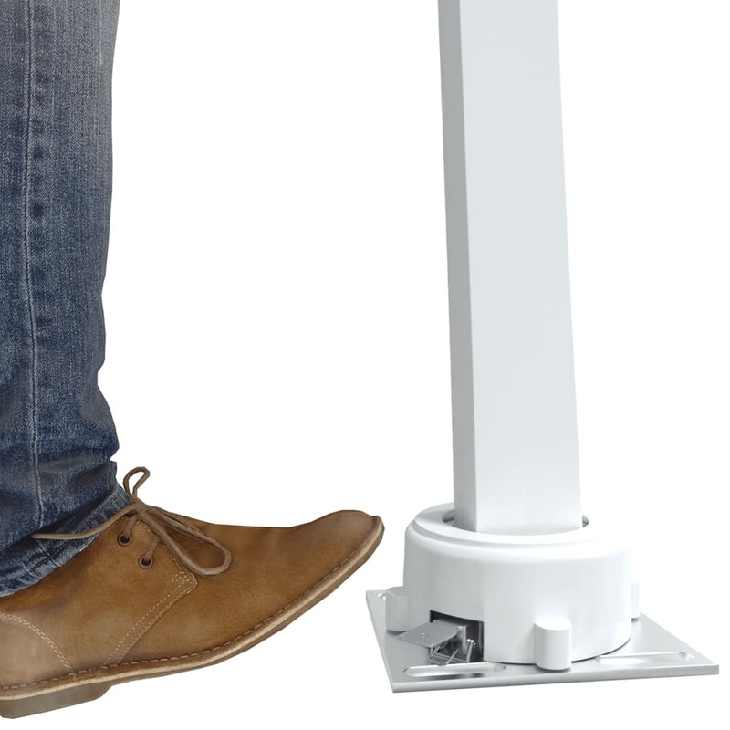 vidaXL Awning Post Set White 450x245 cm Iron