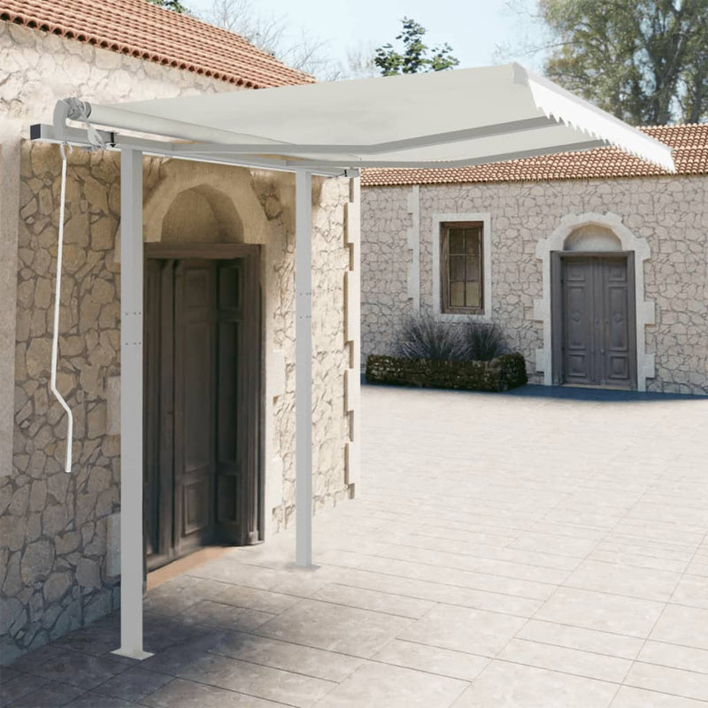 vidaXL Awning Post Set White 300x245 cm Iron