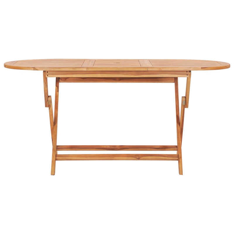 vidaXL 9 Piece Folding Outdoor Dining Set Solid Wood Teak