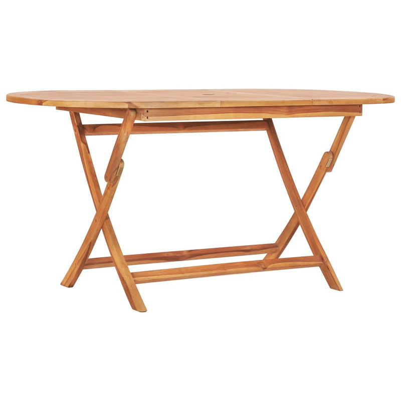 vidaXL 9 Piece Folding Outdoor Dining Set Solid Wood Teak