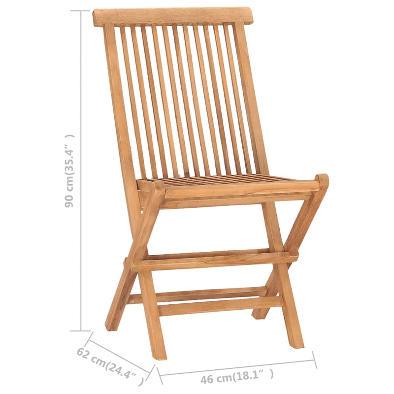 vidaXL 9 Piece Folding Outdoor Dining Set Solid Wood Teak
