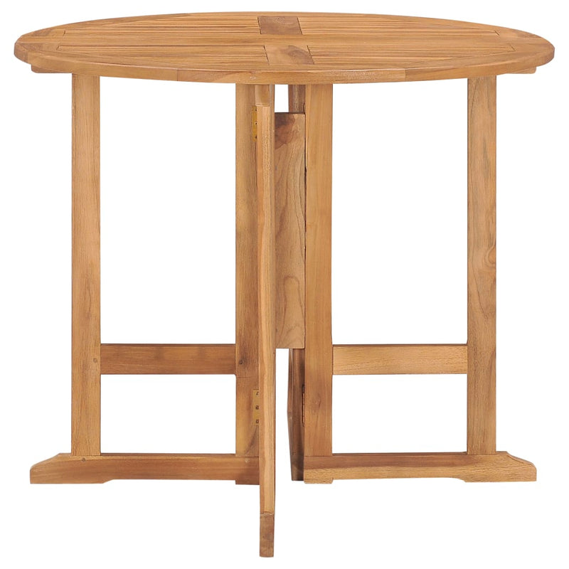 vidaXL 5 Piece Folding Outdoor Dining Set Solid Teak Wood