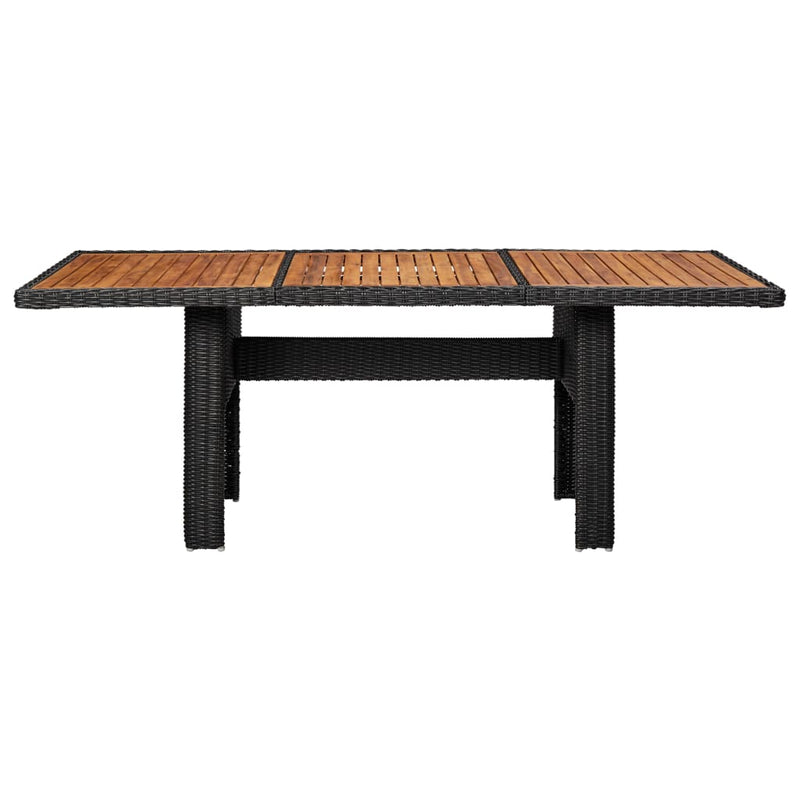 vidaXL 7 Piece Garden Dining Set Poly Rattan Black