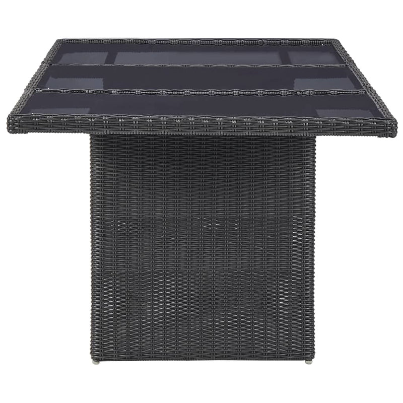 vidaXL 7 Piece Garden Dining Set Poly Rattan Black