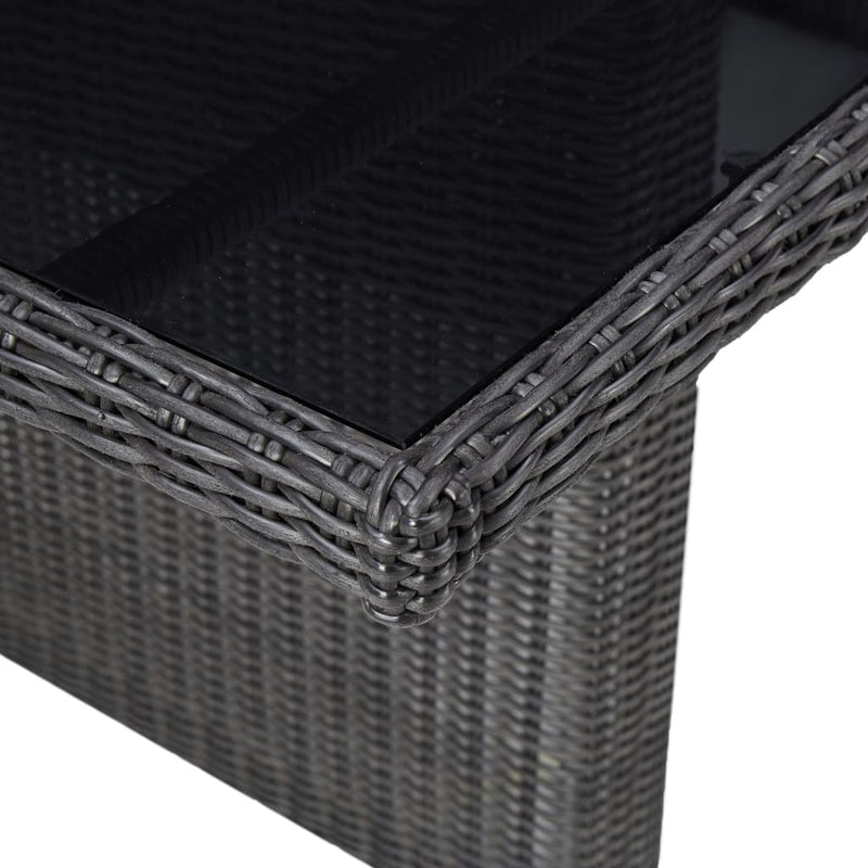 7 Piece Garden Dining Set Poly Rattan Black
