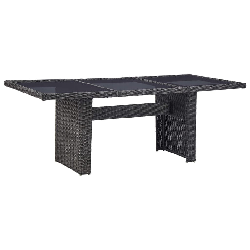 vidaXL 9 Piece Garden Dining Set Poly Rattan Black