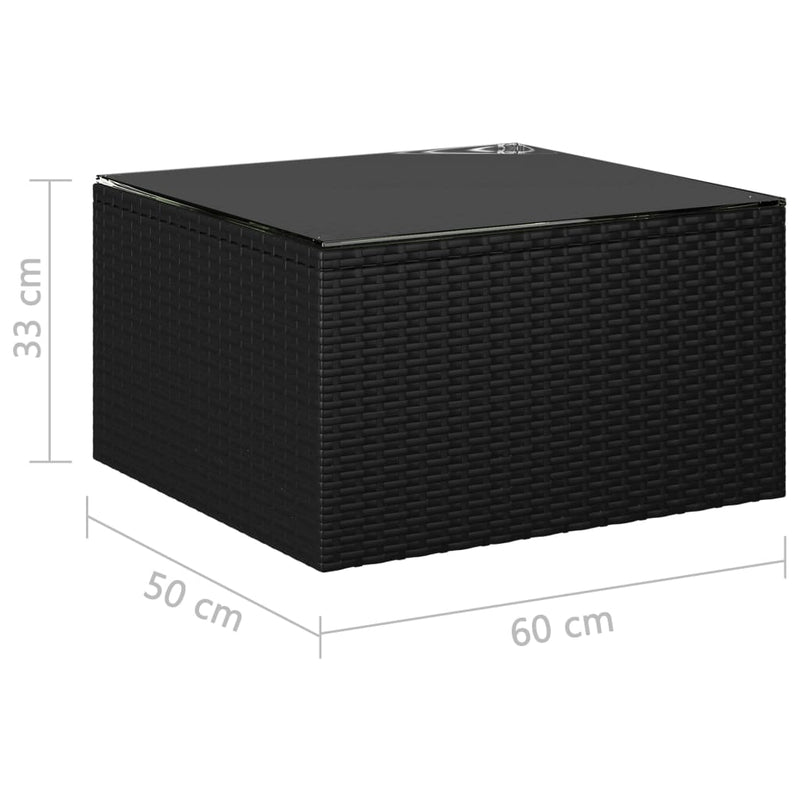 vidaXL 10 Piece Garden Lounge Set with Cushions Poly Rattan Black