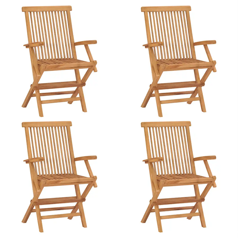 5 Piece Garden Dining Set Solid Teak Wood