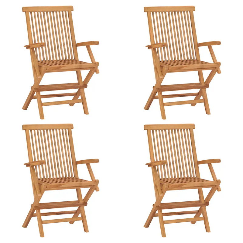 5 Piece Garden Dining Set Solid Teak Wood