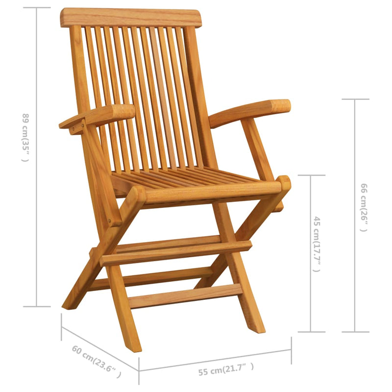 vidaXL 7 Piece Garden Dining Set Solid Teak Wood