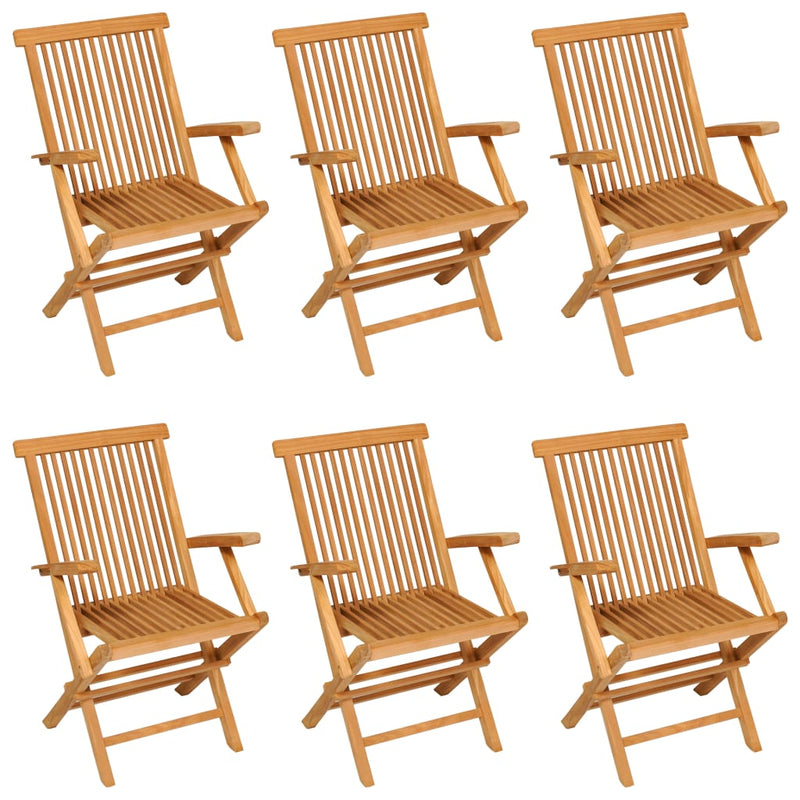 vidaXL 7 Piece Garden Dining Set Solid Teak Wood