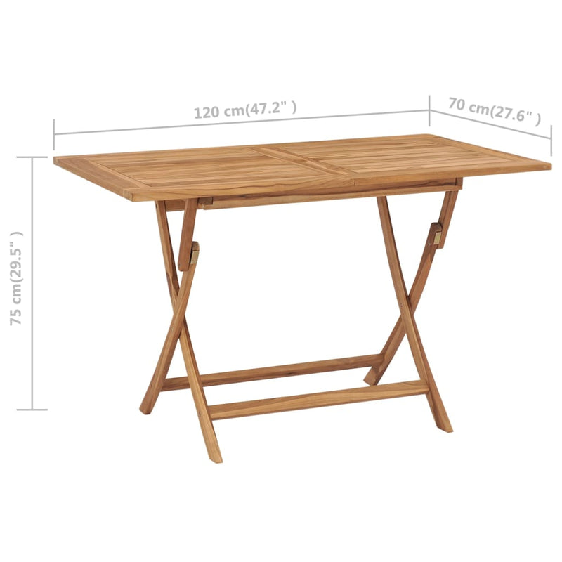 vidaXL 7 Piece Garden Dining Set Solid Teak Wood