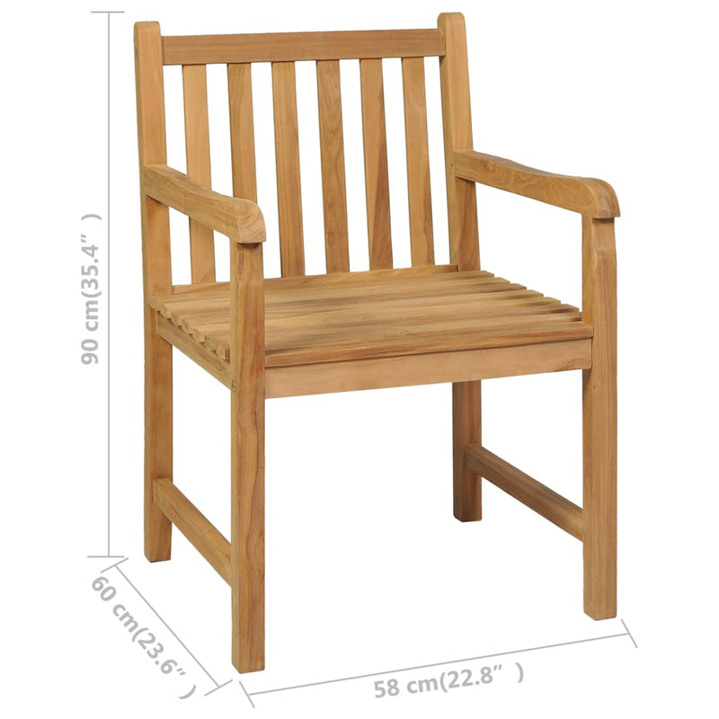 3 Piece Garden Dining Set 80x80 cm Solid Teak Wood