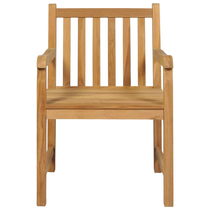 5 Piece Garden Dining Set 140x80 cm Solid Teak Wood