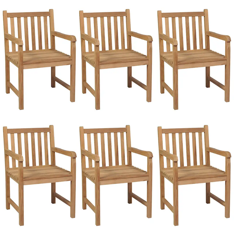 7 Piece Garden Dining Set 140x80 cm Solid Teak Wood