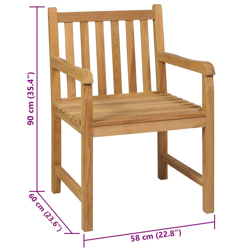 7 Piece Garden Dining Set 150x90 cm Solid Teak Wood