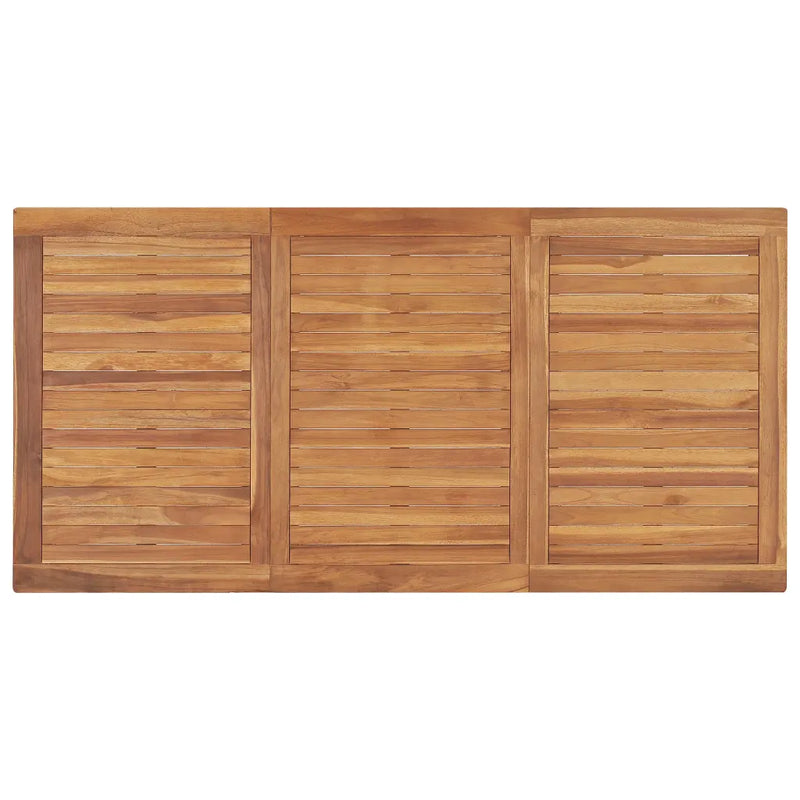 5 Piece Garden Dining Set 160x80 cm Solid Teak Wood
