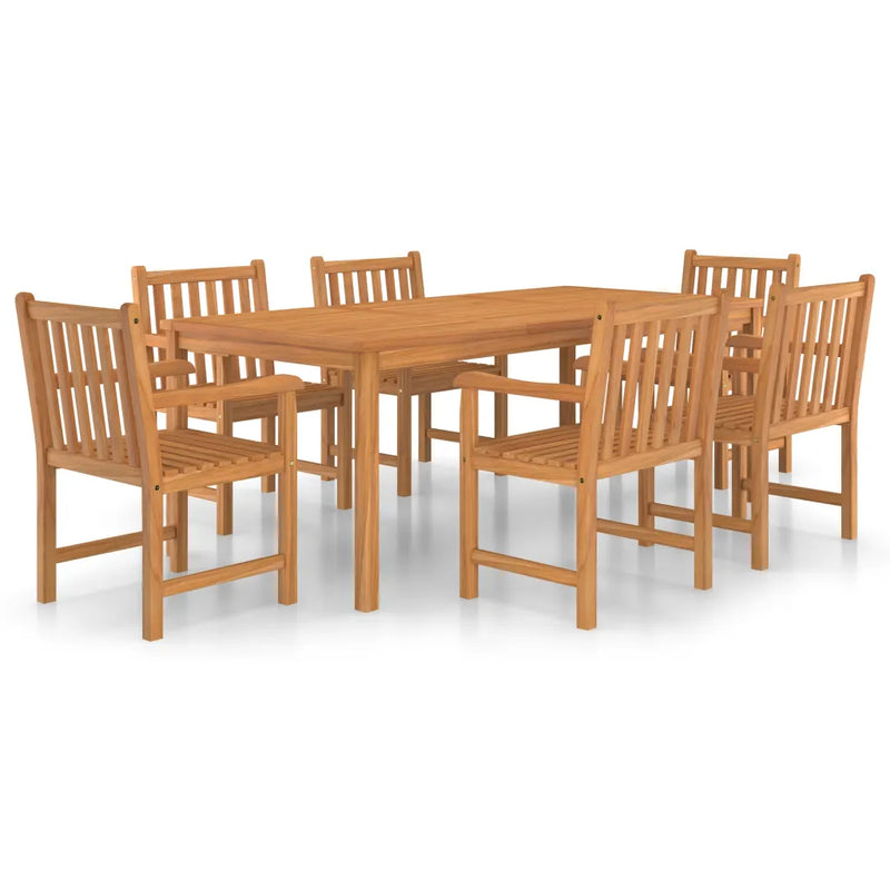 7 Piece Garden Dining Set 200x100 cm Solid Teak Wood
