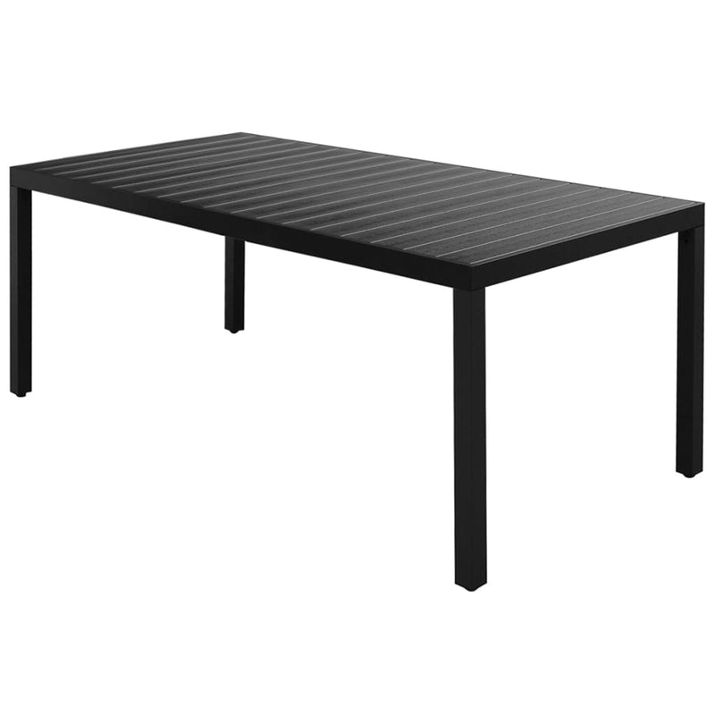 vidaXL 7 Piece Garden Dining Set PVC Rattan Black