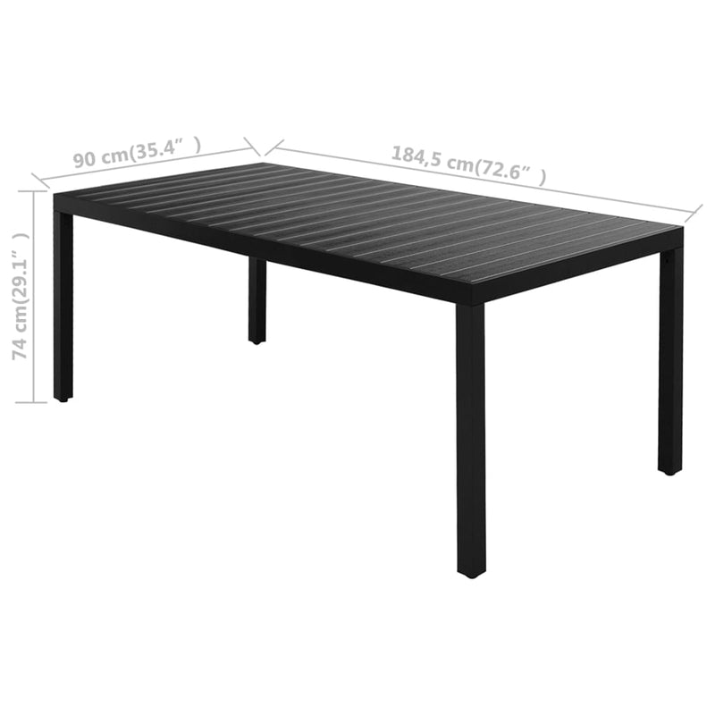 vidaXL 7 Piece Garden Dining Set PVC Rattan Black
