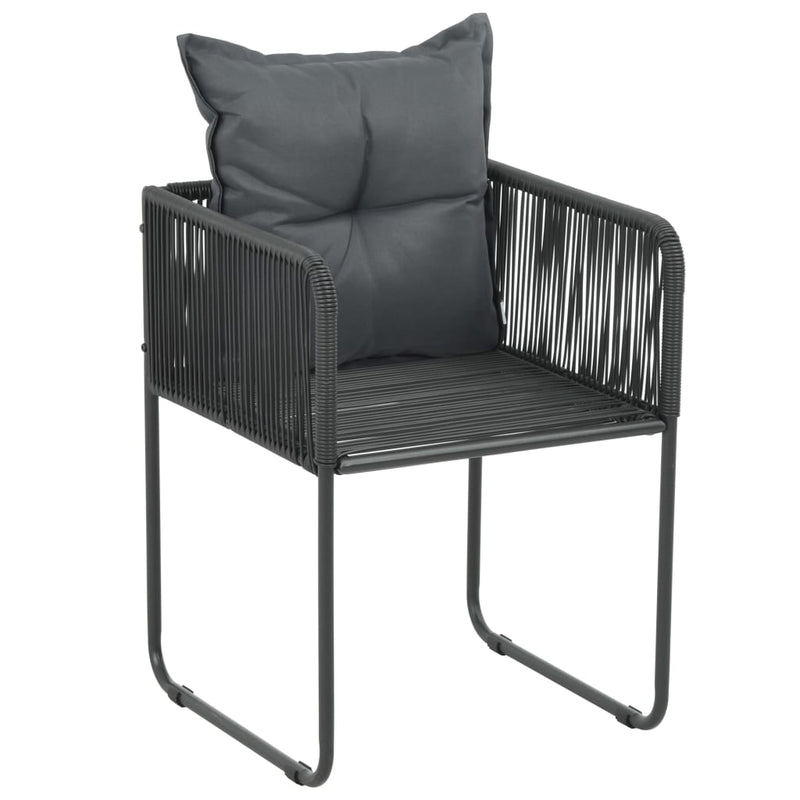 vidaXL 9 Piece Garden Dining Set PVC Rattan Black