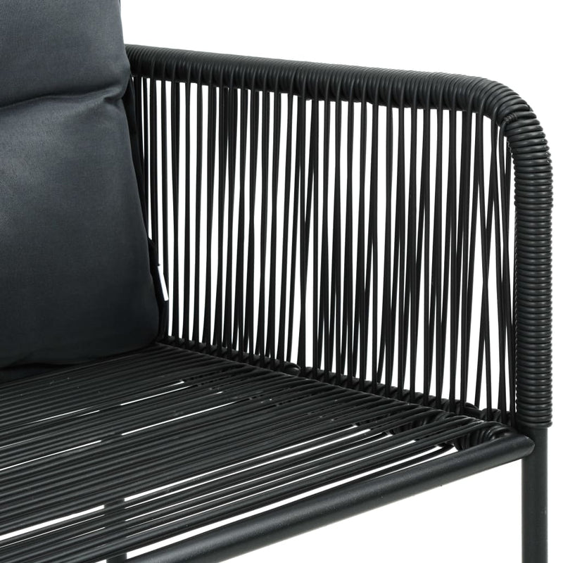 vidaXL 9 Piece Garden Dining Set PVC Rattan Black