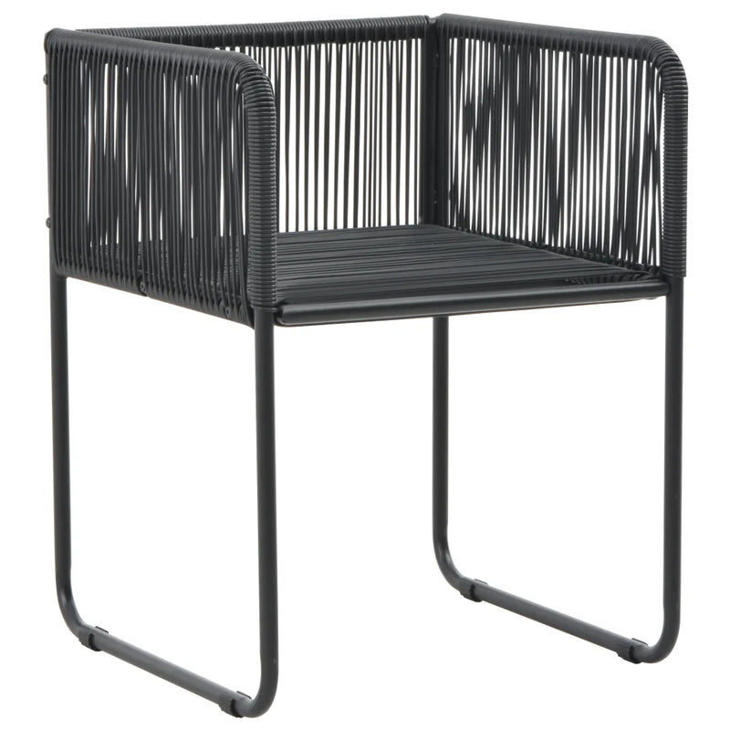 5 Piece Garden Dining Set PVC Rattan Black and Brown