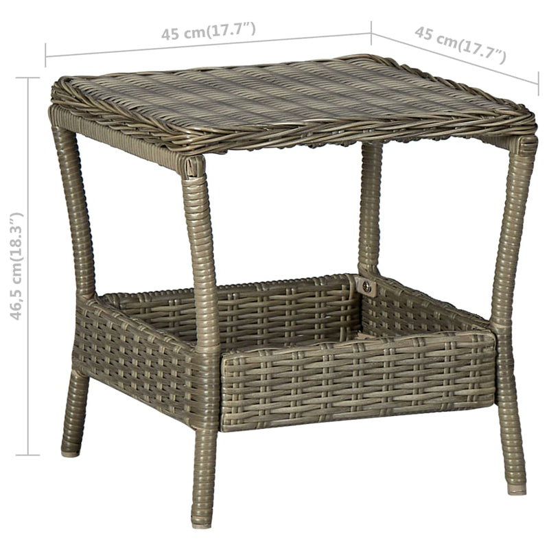 vidaXL 3 Piece Garden Lounge Set with Cushions Poly Rattan Brown