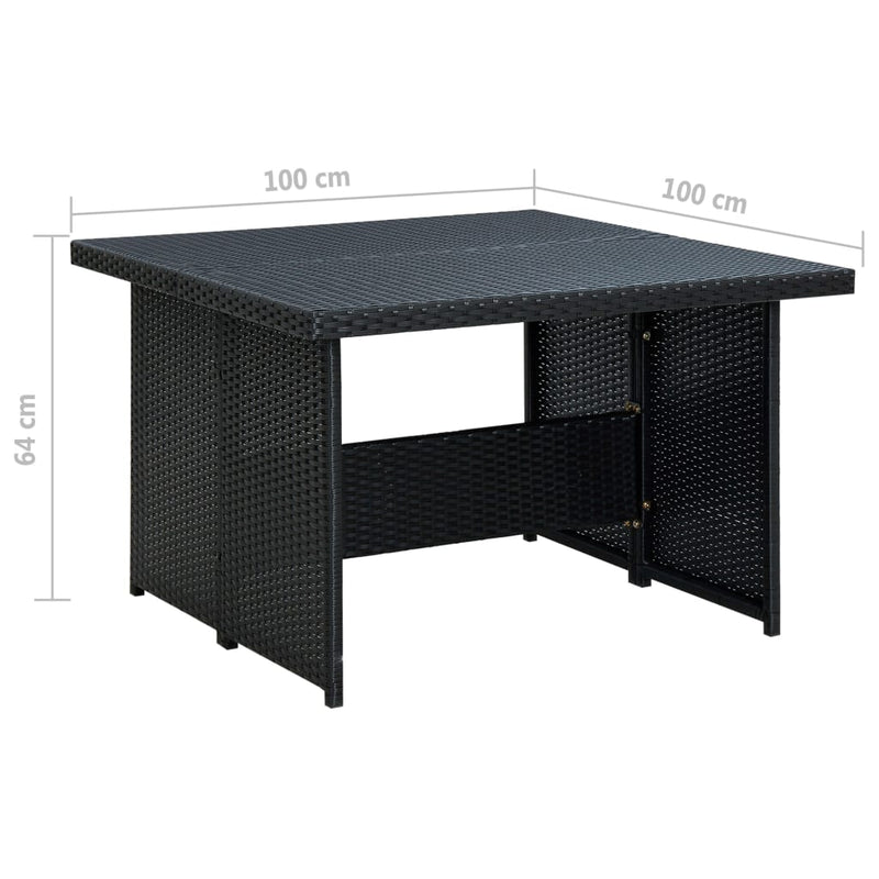 vidaXL 6 Piece Garden Lounge Set with Cushions Poly Rattan Black