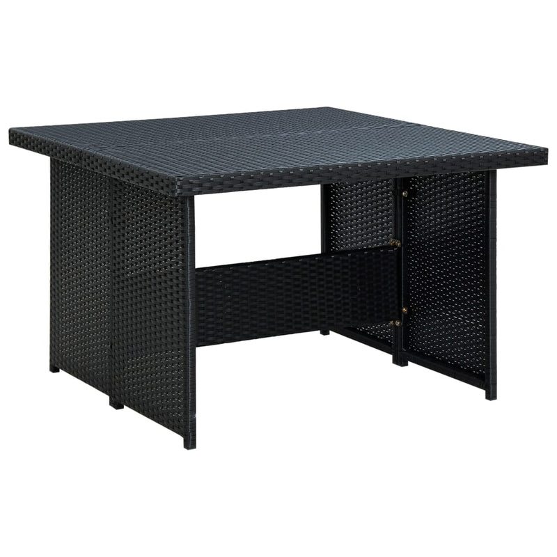 vidaXL 6 Piece Garden Lounge Set with Cushions Poly Rattan Black