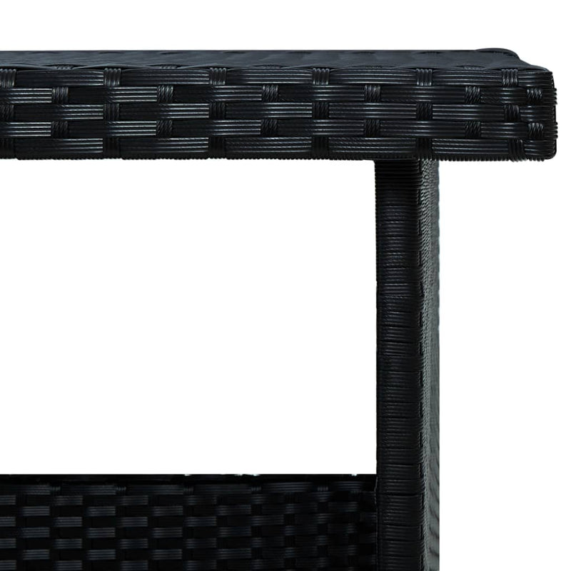 vidaXL 6 Piece Garden Lounge Set with Cushions Poly Rattan Black