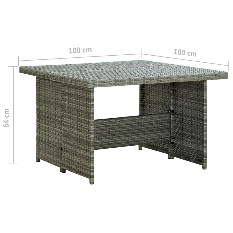 vidaXL 6 Piece Garden Lounge Set with Cushions Poly Rattan Grey