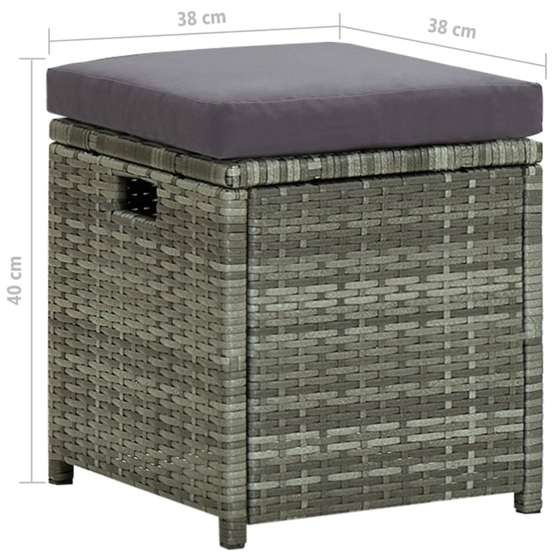 vidaXL 6 Piece Garden Lounge Set with Cushions Poly Rattan Grey