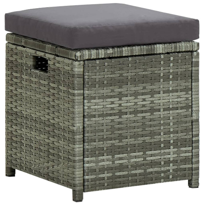 vidaXL 6 Piece Garden Lounge Set with Cushions Poly Rattan Grey