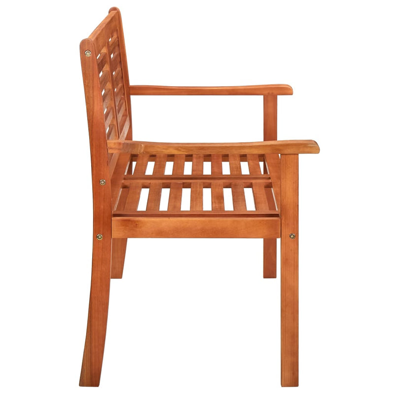 vidaXL 2-Seater Garden Bench with Cushion 120 cm Solid Eucalyptus Wood
