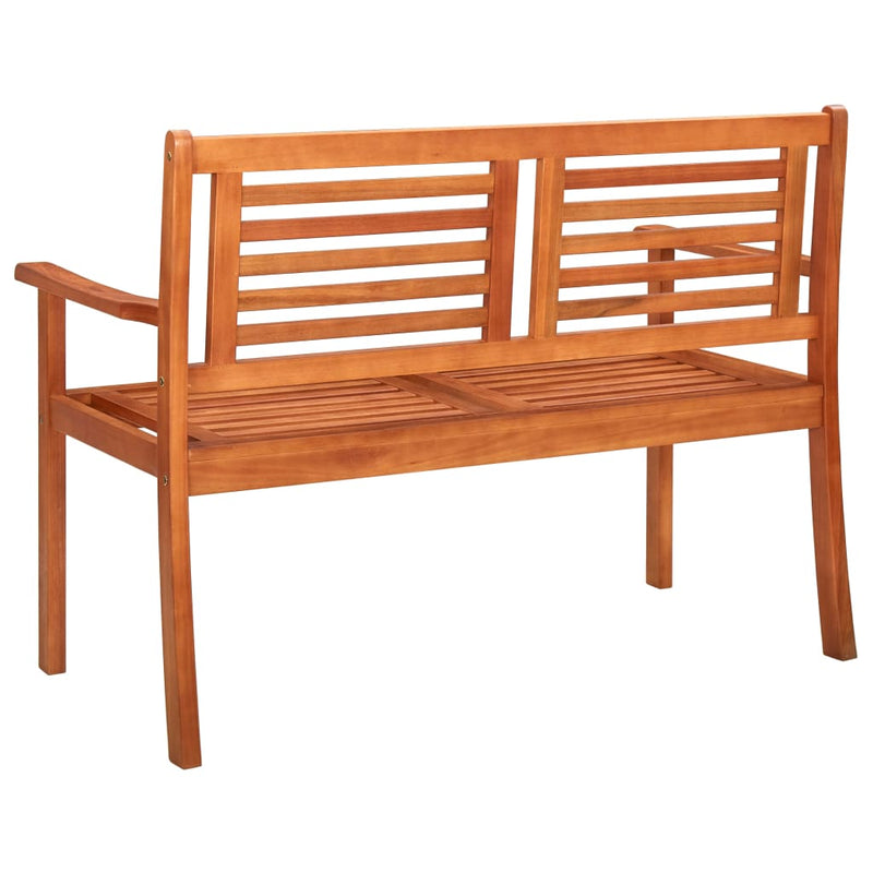 vidaXL 2-Seater Garden Bench with Cushion 120 cm Solid Eucalyptus Wood