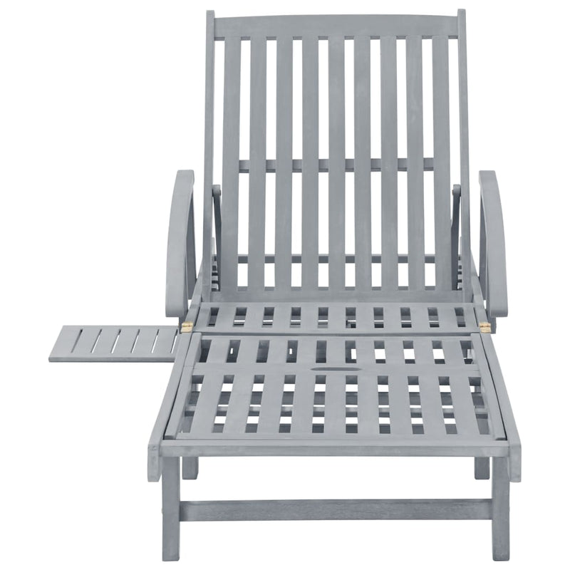 vidaXL Garden Sun Lounger with Cushion Solid Acacia Wood